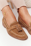 Openwork Sergio Leone Mk735 Camel Loafers