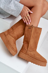 Vysoké Snehové Topánky Na Platforme Big Star OO274893 Camel