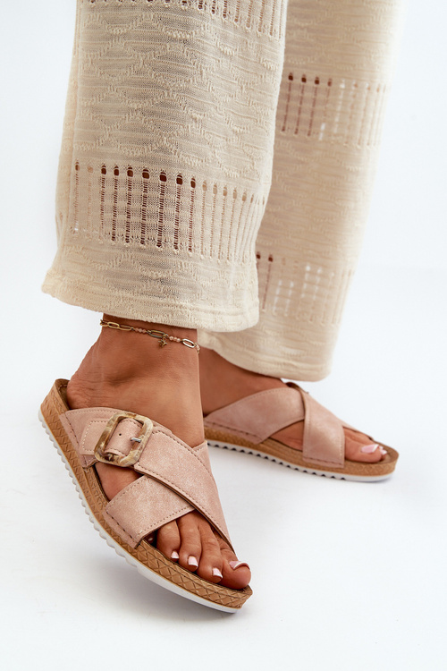 Pohodlné dámske žabky s prepojením Inblu VO000012 svetloružové