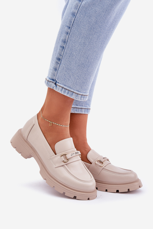 Klasické Dámske Mokasíny Z Eko Kože Béžové Savethira