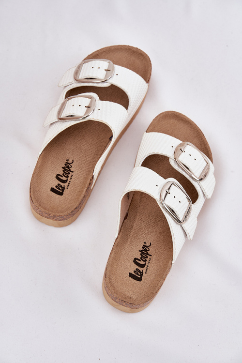 Dámské Pantofle Na Platformě S Přezkami Lee Cooper LCW-25-35-3496L Bílé