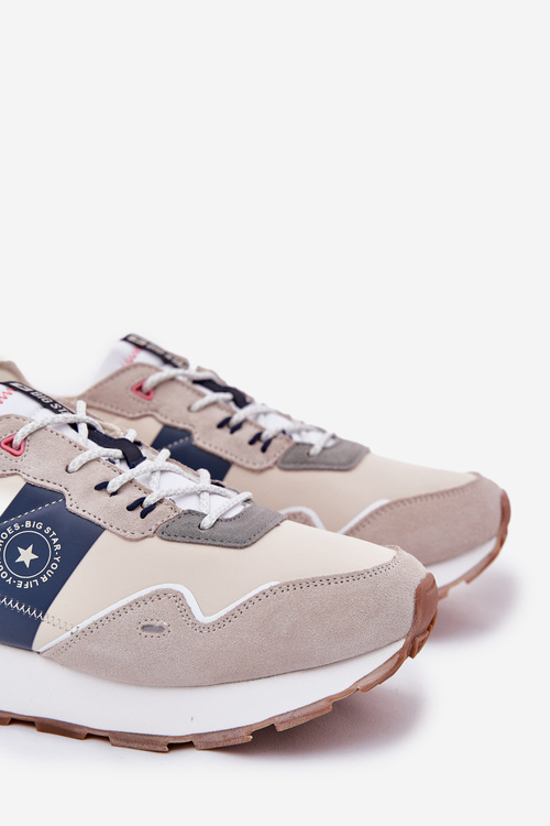 Semišové Pánske Tenisky Na Platforme Big Star RR174471 Hi-Poly System Šedé