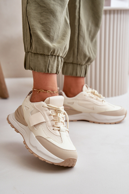 Dámske Tenisky Na Platforme Béžové Nevelaine