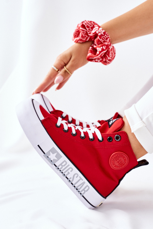 Vysoké tenisky na červenej platforme Big Star II274018