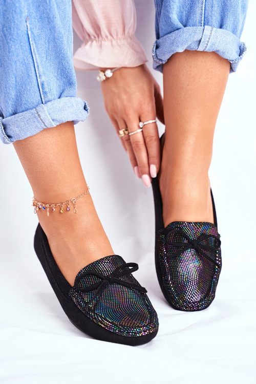 Ženské semišové Moccasins S.Barski A199 Čierna