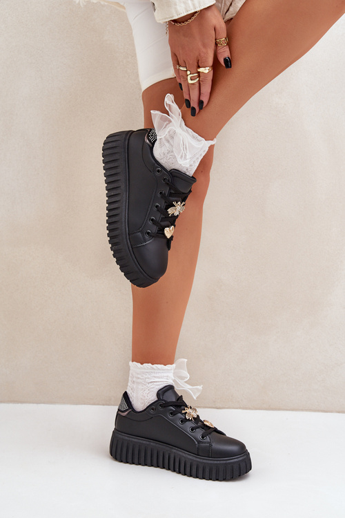 Dámske Tenisky S Kvetmi Čierne Grelesi