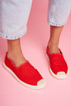 Dámské Espadrilky Červené Flaure