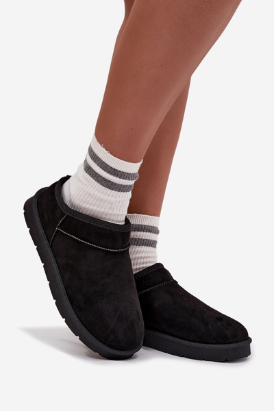 Dámske snehové čižmy s teplým kožušinom čierne Serenne