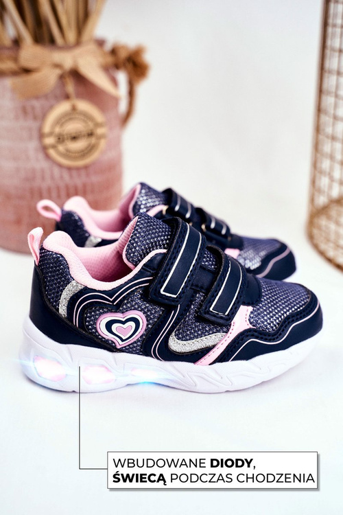 Dětská Sportovni Obuv Zářící Na Suchý Zip Tmavě modré Scarlet