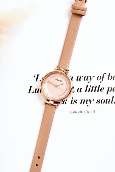 Dámske analógové ernest béžové hodinky