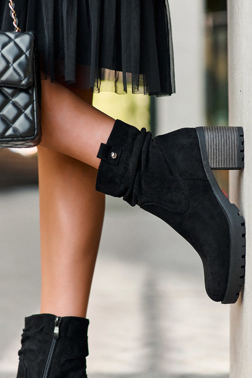 Poškodené semišové topánky Black Melseo