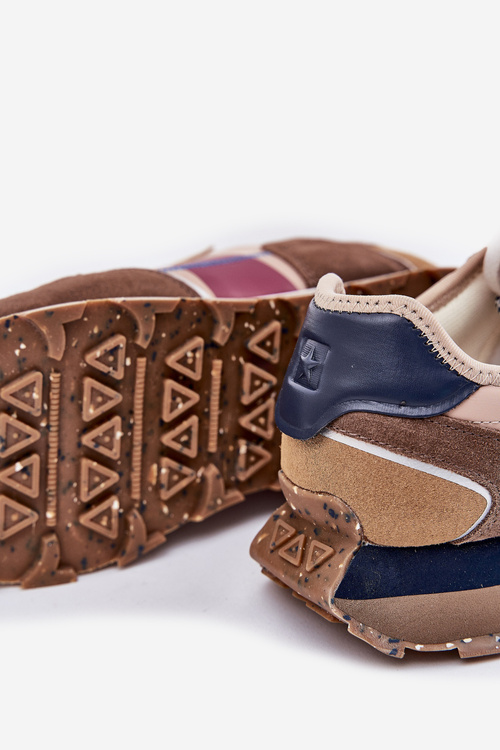 Semišové Pánske Tenisky Na Platforme Big Star RR174475 Hi-Poly System Béžové