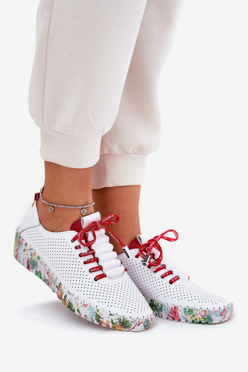 Dámské Kožené Polobotky Na Klínu Artiker 56C1799 Bílo-Stříbrné