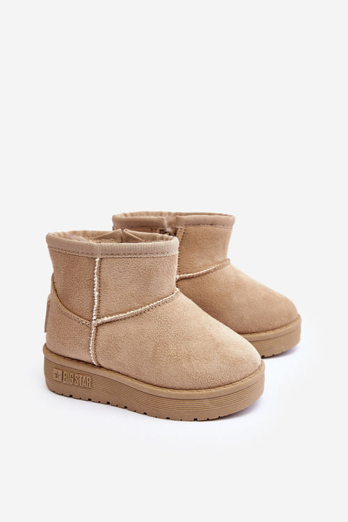 Detské snehové topánky izolované béžovou veľkou hviezdou MM374098