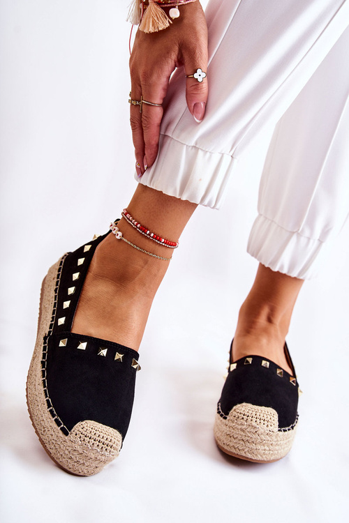 Dámske espadrilly s čiernymi gombíkmi