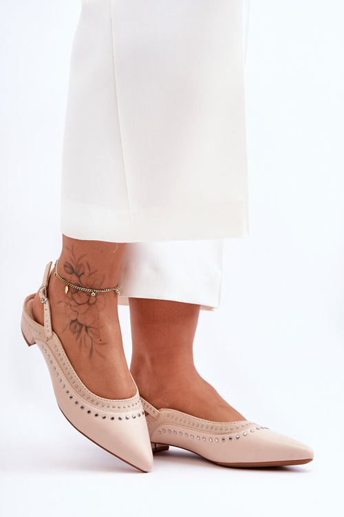 Laroshe kožené baleríny s cvočkami