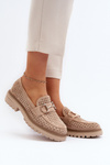 Dámské Beige Mokasíny S Vyřezávanými Ozdobami Talesse