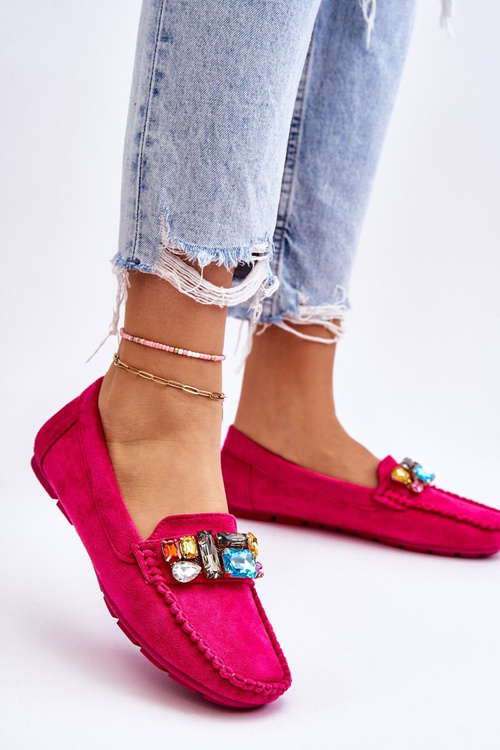 Dámské semišové mokasíny s krystaly Fuchsie Lucille