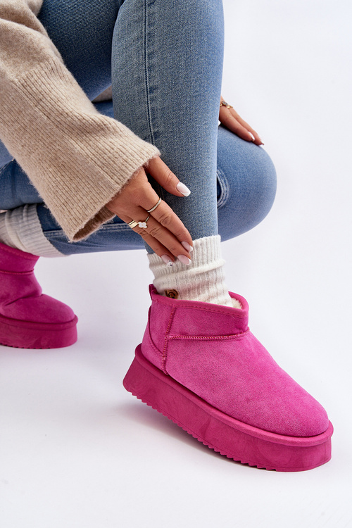 Dámske snehové topánky na hrubých ružových kalikoch