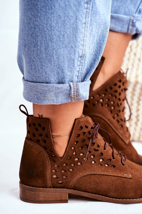 Dámské Kotníkové Boty Kožené Camel Low Meridan