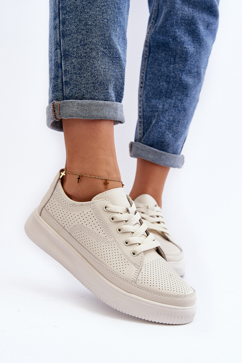 Dámske kožené športové tenisky Biele Failla