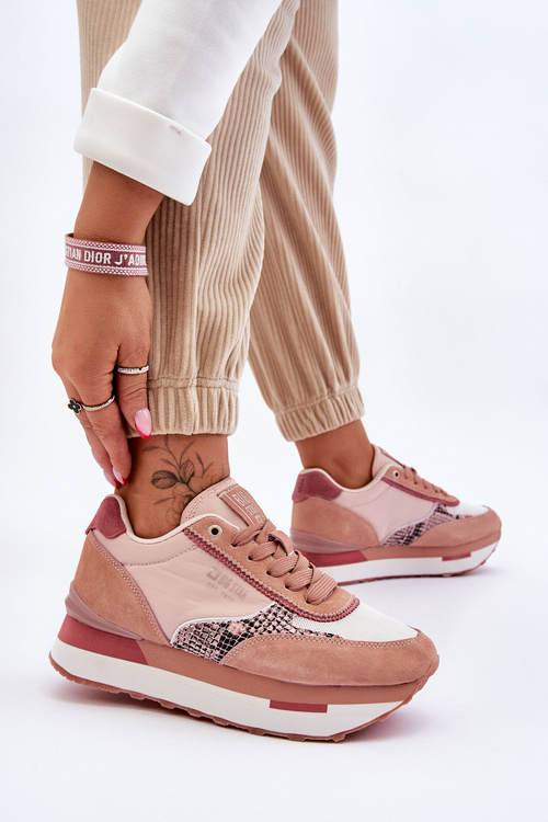 Módne tenisky pamäť penový systém Big Star LL274366 Pink