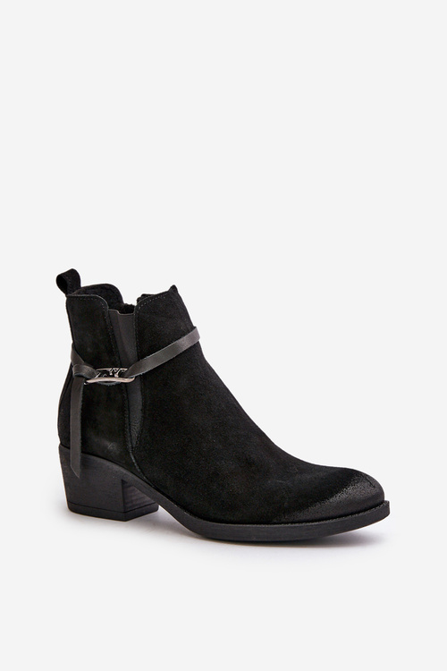 Zazoo 2326 Zamszové Dámske Nazúvacie Čierne Topánky