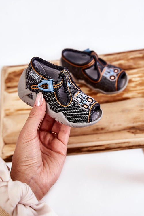 Detské sandále Papcie Befado Track 217p111 Tmavo šedá