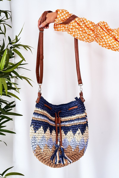 Spletená kabelka Nobo XK0430 Navy modrá