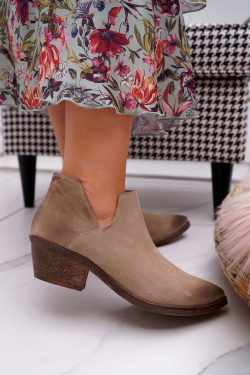 Dámské Kotníkové Boty semišové béžové Anabella