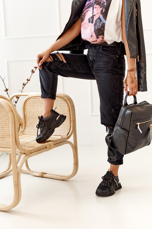 Dámské Sneakersy Na Masivní Podrážce Černé Chunky