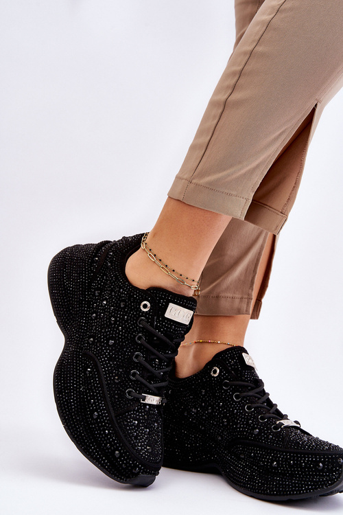 Dámske tenisky na platforme Goe JJ2N4058 čierna