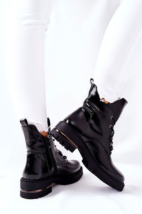 Boty Lakované zateplené Sergio Leone černé TR744