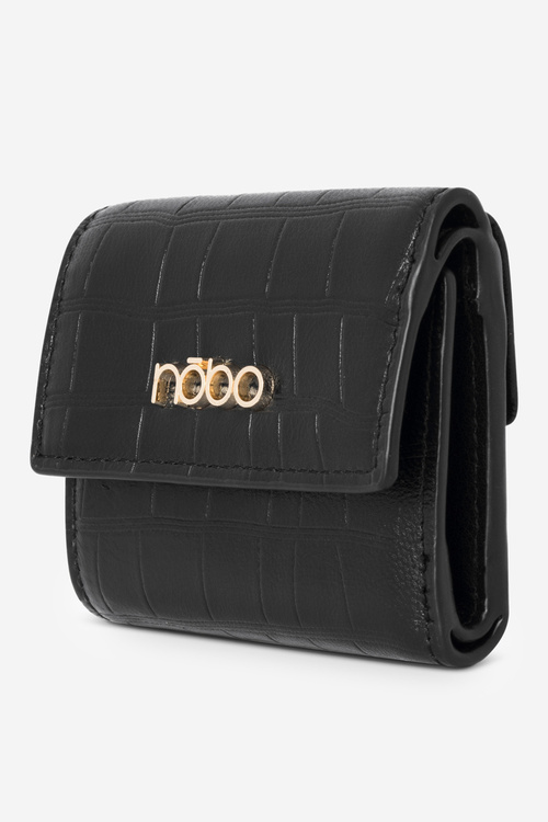 Dámska Malá Peňaženka Z Prírodnej Kože Zvierací Vzor Nobo NPUR-LR111-C020 Čierna