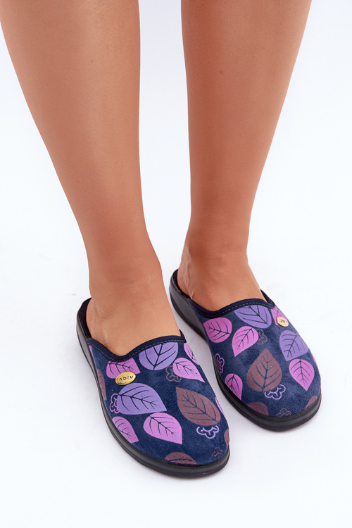Pohodlné Dámske Papuče S Listami Inblu CU00005F Tmavomodré