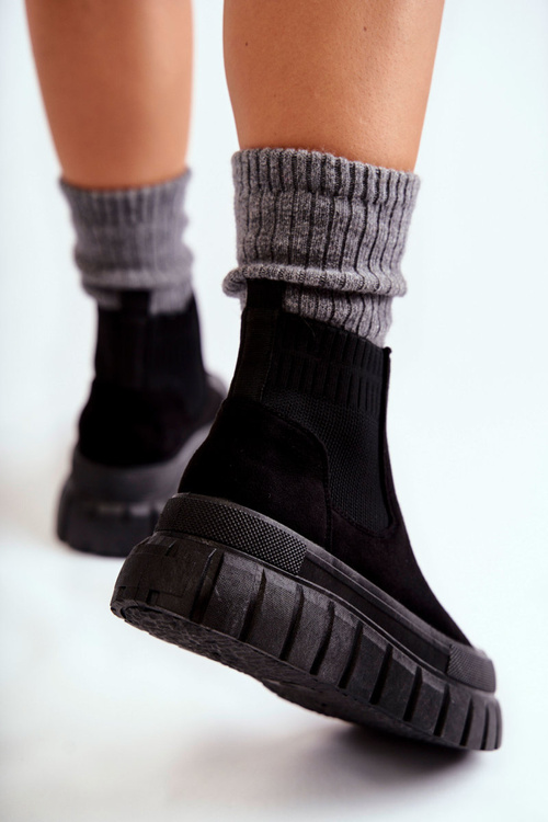 Módne sklz -up topánky na platforme Black Jenna