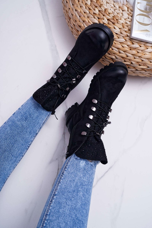 Dámske topánky s vysokými čiernymi barski 18-52