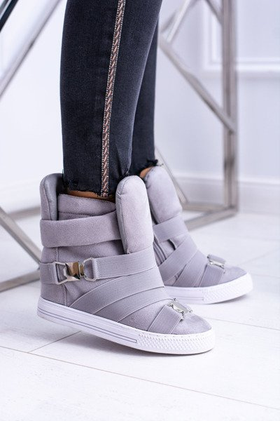 Semišové tenisky na klinoch lu boo šedý