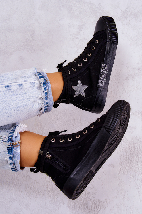 Klasické vysoké tenisky veľká hviezda JJ274380 čierna