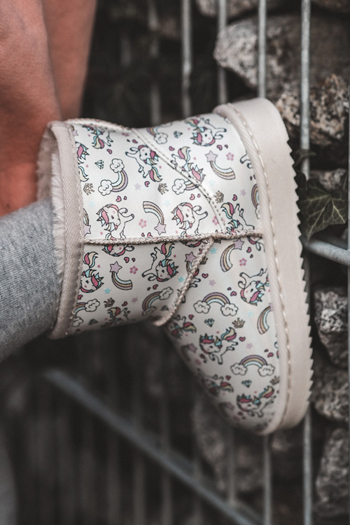 Detské snehové topánky vzorované béžou Elenet