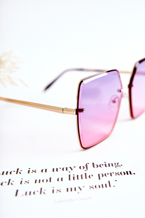 Velké čtvercové sluneční brýle V180005 Fialově růžová