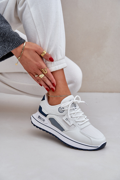 Športová Obuv Tenisky Dámske Big Star NN274A103 HI-POLY SYSTEM Biela-Námornícka