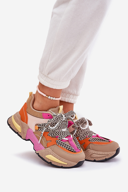 Tenisky Dámske Športové Topánky S Dvojitým Šnurovaním Khaki Efobell