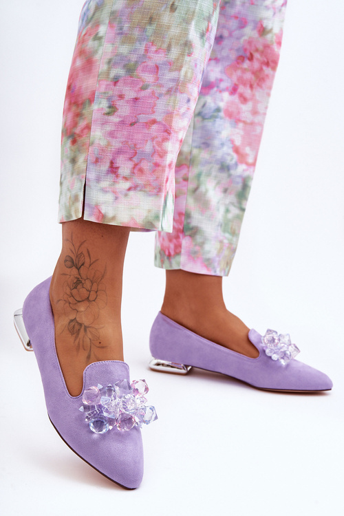 Dámske mokasíny s plochými pätami Purple Jet