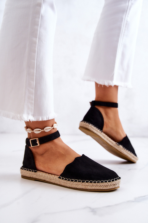 Dámske espadrilly pre Black Bonetti Buckle