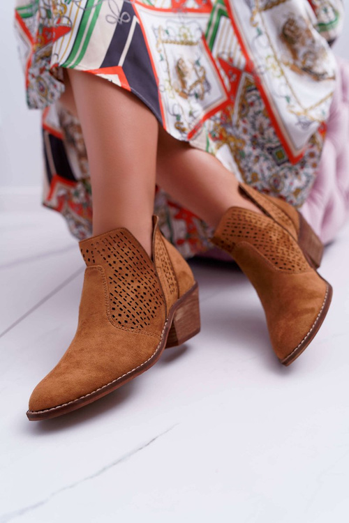 Dámské Kotníkové Jarní Cowgirl Camel Matty