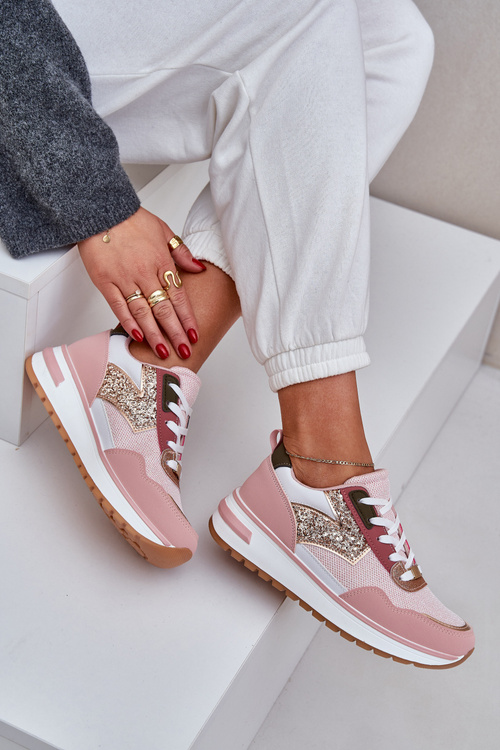 Lesklé Sportovní Boty Dámské Růžové Leesema