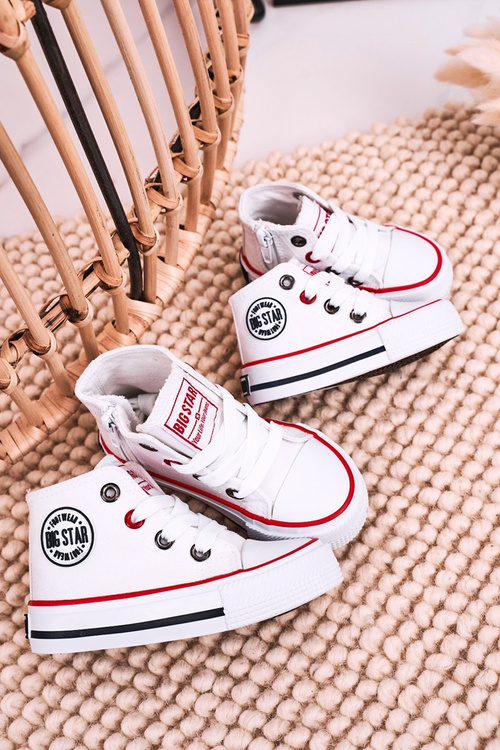 Dětské Tenisky Vysoké Se Zipem BIG STAR HH374187 Bílé