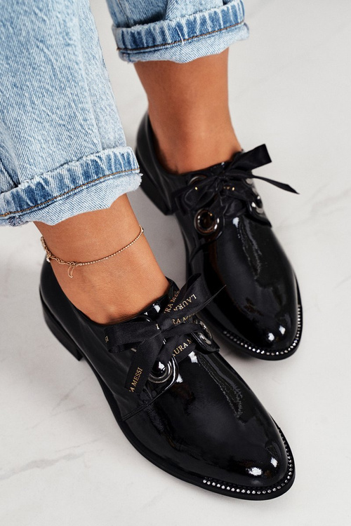 Dámska lakovaná Laura Messi 2044 Čierne topánky