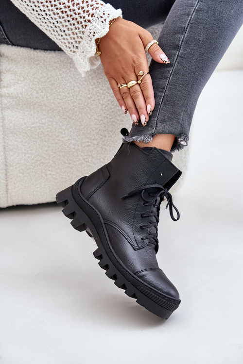 Zazoo 2831 Dámské Botky Z Přírodní Kůže Černé